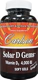 Carlson Labs Solar D Gems Natural Vitamin D3, 4000 IU, 360 Softgels
