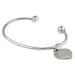 Sterling Silver Cuff Bracelet with Heart Charm