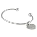 Sterling Silver Cuff Bracelet with Heart Charm
