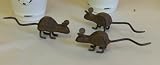 Cast Iron Mice Plant Hanger Statuary (set of 3)