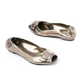 BCBGirls Piper Peep-Toe Flat with Buckle