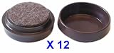 Castor Cups Brown Felt Large (Bulk Pack of 12, equivalent to £0.79 each) (Product Code: 43239 T5198F)