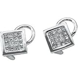 14K White Gold Diamond Earring