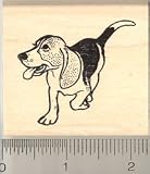 Beagle Dog Rubber Stamp - Wood Mounted