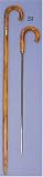 Cane Sword has stainless steel blade 23 long and concealed inside of the crook handle walking cane with scorched wood 36 shaft