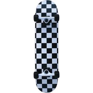 Yocaher White Checker Standard Skateboard - 7.5 by