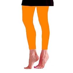 Bright Orange Ultra Stretch Semi Opaque Footless Tights