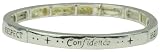 Energy, Trust, Respect & Confidence Stretchable Silver Bracelet