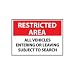 Restricted Area Aluminum - All Vehicles Entering Or Leaving Subject To Search