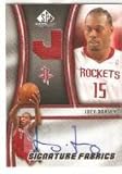 2009-10 SP Game Used Signature Fabrics #SFJD Joey Dorsey - Houston Rockets (Piece of Authentic Jersey - Autographed Card) (Baseball Cards)