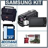 Samsung SMX-F44BN 16GB Digital Memory Camcorder Kit - Black - with 8GB SD Memory Card, Camcorder Case, Micro-Fiber Cleaning Cloth