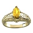 14K Yellow Gold Citrine and Diamond Ring