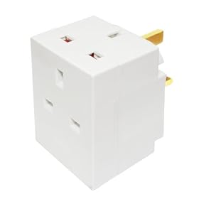 Masterplug Indoor Power MSF3/NK-MS 3-Way Fused Adapter (White)
