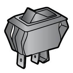 Lighted Rocker Switch for Heat Seal