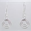 Dainty Triple Circle Sterling Silver Dangle Earrings, #9447