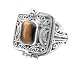 Sterling Silver Tigers Eye Poison Locket Ring Size 7(Size 4,5,6)