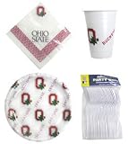 Ohio State Buckeyes 96 Piece Party Pack Plastic Dinnerware Set by Duck House
