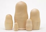 Unpainted Blank Russian Nesting Doll 5pc./6