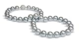 10 x 11mm natural color dove grey Tahitian south sea cultured pearl necklace