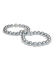 10 x 11mm natural color dove grey Tahitian south sea cultured pearl necklace