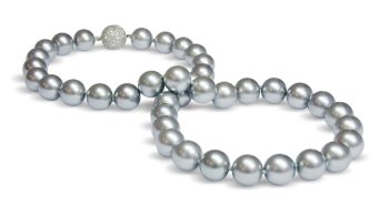10 x 11mm natural color dove grey Tahitian south sea cultured pearl necklace