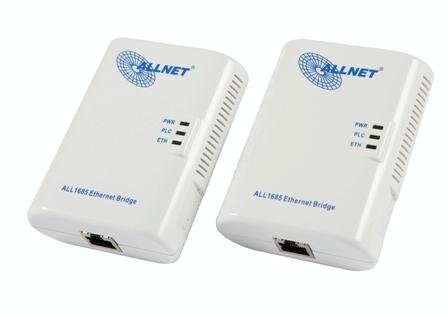 Allnet 85 Mbit Powerline Ethernet Bridge Bundle (Netzwerk aus der Steckdose)