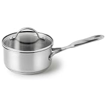 Calphalon Simply Calphalon Stainless-Steel 1-Quart Saucepan with Glass Lid