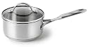 Calphalon Simply Calphalon Stainless-Steel 1-Quart Saucepan with Glass Lid