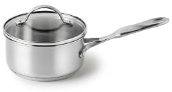 Calphalon Simply Calphalon Stainless-Steel 1-Quart Saucepan with Glass Lid