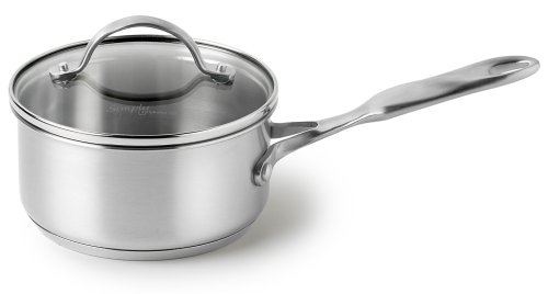 Calphalon Simply Calphalon Stainless-Steel 1-Quart Saucepan with Glass Lid