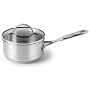Calphalon Simply Calphalon Stainless-Steel 1-Quart Saucepan with Glass Lid