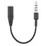 Headphone Adapter for Apple iPhone Recessed Jack, 3.5mm Male Female Extension Plug - Black