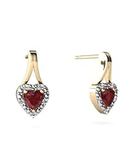 Genuine Ruby 14kt Yellow Gold Earrings