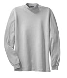 Upscale 100% Cotton Interlock Mock Turtleneck Tee - Oxford Gray
