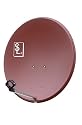 SL Hochwertiger 60 cm Satelliten-Offset-Spiegel (LNB-Halterung 40 mm, Gewinn 36 dB) rot