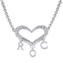 Rocawear Austrian Crystal Silver Roc Heart Necklace