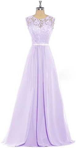 HHBY Women's Multiple Color Lace Tank Bridesmaid Dresses For Wedding Party Lilac US16