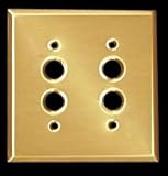 Switchplates Brushed Solid Brass, Solid Brass Double Pushbutton switchplate