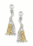 14k Beaded Two-tone Chandelier Earrings