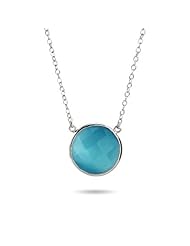 Sterling Silver Faceted Blue Chalcedony Gemstone Necklace