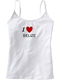 I LOVE BELIZE - Country Series - White Women's / Girls Camisole (Girlie / Babydoll)