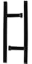 Black Rectangular Hardwood Tonfa 19 1/2"