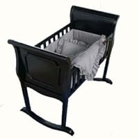 Black Gingham Cradle Bedding - Size 15x33