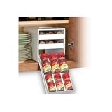 18-Bottle Spice Organizer with 3 Drawers (White) (8.5H x 8W x 10.75D)