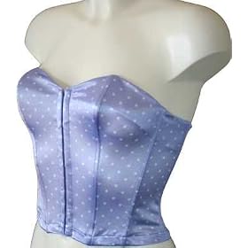Spotty Lace-Up Strapless Boned Bustier Lilac