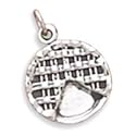 3-D Homemade Lattice Pie With Slice Missing Charm Sterling Silver