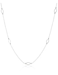 Sterling Silver Oval Station Chain Necklace, 18"