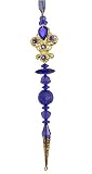 8 Purple Fleur-De-Lis Circle Finial Christmas Ornament