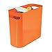 iDesign Una Rectangular Trash Can with Handles, Waste Basket Garbage Can for Bathroom, Bedroom, Home Office, Dorm, College, 12-Inch, Orange