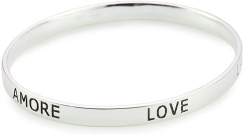 Carolee LUX "Sterling Sentiments" Love Non-hinged Bangle, 8.5"